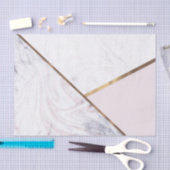 Rose Gold Marble Swirl & Blush Pink Bronze Glam Seidenpapier (Handwerk)