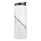 Rose Gold Marble Swirl & Blush Pink Bronze Glam Thermosbecher (Nach links gedreht)