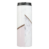Rose Gold Marble Swirl & Blush Pink Bronze Glam Thermosbecher (Rückseite)
