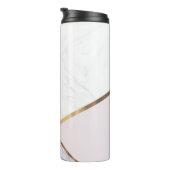 Rose Gold Marble Swirl & Blush Pink Bronze Glam Thermosbecher (Nach rechts gedreht)