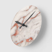 Rose Gold Marble Texture Runde Wanduhr (Winkel)
