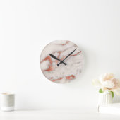 Rose Gold Marble Texture Runde Wanduhr (Zuhause)