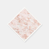 Rose Gold marbled Elegante Moderne Hochzeit Serviette (Ecke)