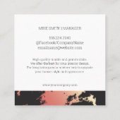 Rose Gold Marbled Slab | Granit Quadratische Visitenkarte (Rückseite)