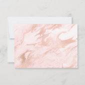 Rose Gold Marbled Wedding RSVP Card Karte (Rückseite)