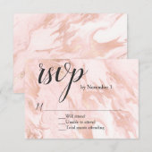 Rose Gold Marbled Wedding RSVP Card Karte (Vorne/Hinten)