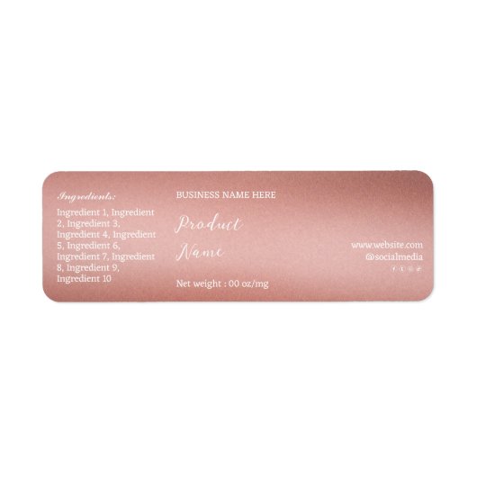 Rose Gold-Markenbezeichnung Produktkennzeichnung (Vorne)