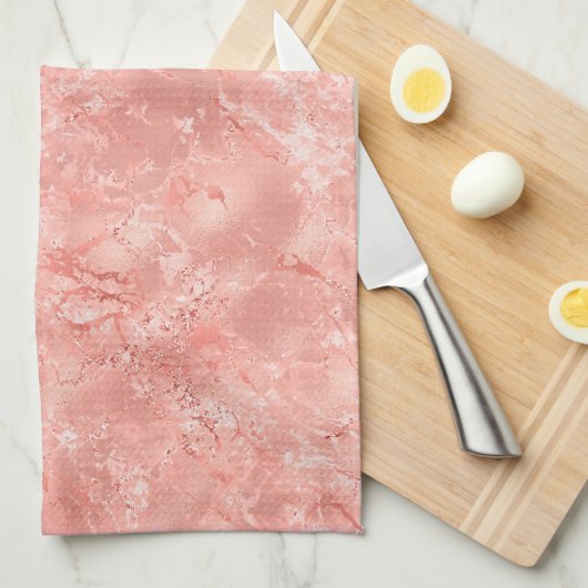 Rose Gold Marmor 4 Geschirrtuch (Viertel Falte)