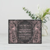 Rose Gold Marmor Art Deco Frieden Save the Date (Stehend Vorderseite)