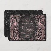 Rose Gold Marmor Art Deco UAWG RSVP Karte (Vorne/Hinten)