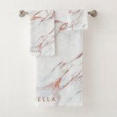 Rose Gold Marmor Badhandtuch Set (Insitu)