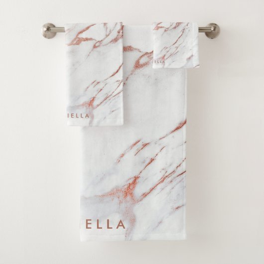 Rose Gold Marmor Badhandtuch Set (Insitu)