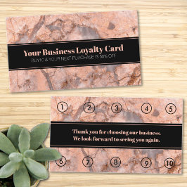 Rose Gold Marmor Business Loyalty Punch Card Terminkarte