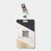 Rose Gold Marmor Champagner Textur Ausweis (Rückseite mit Clip)