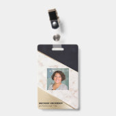 Rose Gold Marmor Champagner Textur Ausweis (Vorderseite mit Clip)