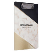 Rose Gold Marmor Champagner Textur Klemmbrett (Rechts)