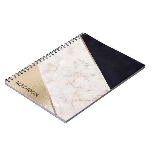 Rose Gold Marmor Champagner Textur Notizblock (Linke Seite)