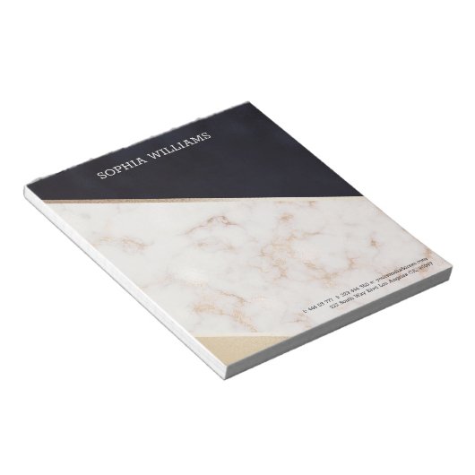 Rose Gold Marmor Champagner Textur Notizblock (angewinkelt)