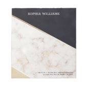 Rose Gold Marmor Champagner Textur Notizblock (Vorderseite)