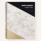 Rose Gold Marmor Champagner Textur Notizblock (Vorderseite)