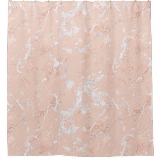Rose Gold Marmor Duschvorhang (Vorderseite)