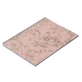 Rose Gold Marmor Dusky Rosa Imitate Glitzer Notizblock (Linke Seite)