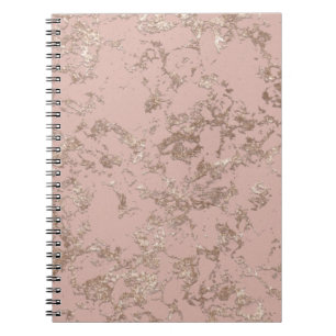 Rose Gold Marmor Dusky Rosa Imitate Glitzer Notizblock