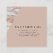 Rose Gold Marmor einzigartig elegant beruflich Quadratische Visitenkarte (Rückseite)