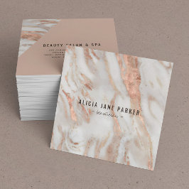 Rose Gold Marmor einzigartig elegant beruflich Quadratische Visitenkarte