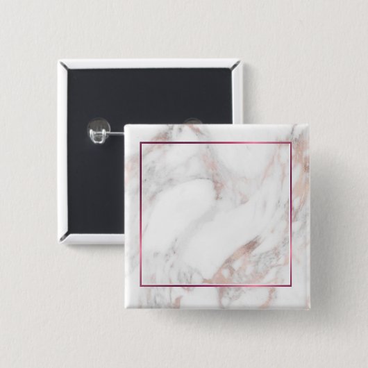 Rose Gold-Marmor Elegante benutzerdefinierte Blank Button (Vorne & Hinten)