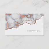 Rose Gold Marmor elegantes Randdesign Visitenkarte (Vorderseite)