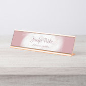 Rose Gold Marmor Elegantes Template Beruflich Schreibtischnamensplakette (Vorderseite )