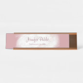 Rose Gold Marmor Elegantes Template Beruflich Schreibtischnamensplakette (Vorderseite )