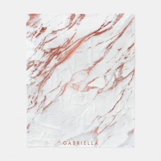 Rose Gold Marmor Fleecedecke (Vorderseite)