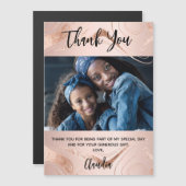 Rose Gold Marmor Foto danke Magnet (Vorne/Hinten)