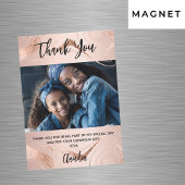 Rose Gold Marmor Foto danke Magnet