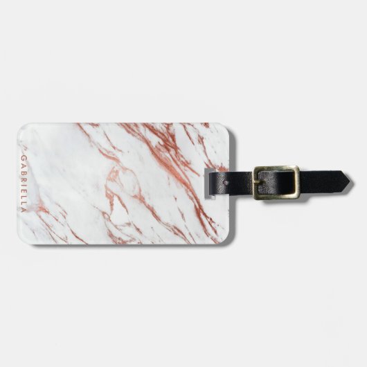 Rose Gold Marmor Gepäckanhänger (Vorderseite horizontal)