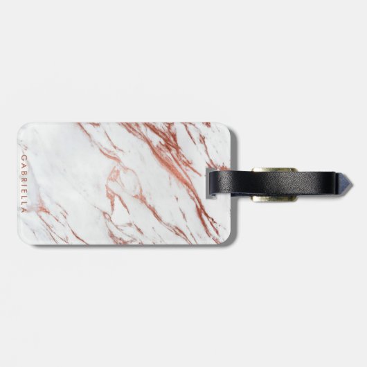 Rose Gold Marmor Gepäckanhänger (Rückseite horizontal)