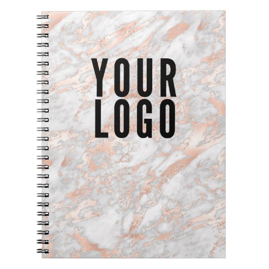 Rose Gold Marmor Geschäft Logo Werbematerial  Notizblock (Vorderseite)