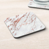 Rose Gold Marmor Getränkeuntersetzer (Linke Seite)