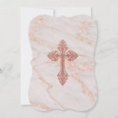 Rose Gold Marmor Girl Taufe Einladung (Rückseite)