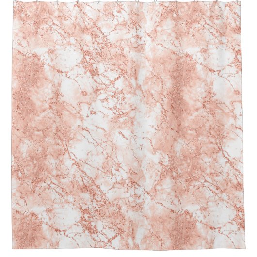 Rose Gold-Marmor-Glitzer 2 Duschvorhang (Vorderseite)