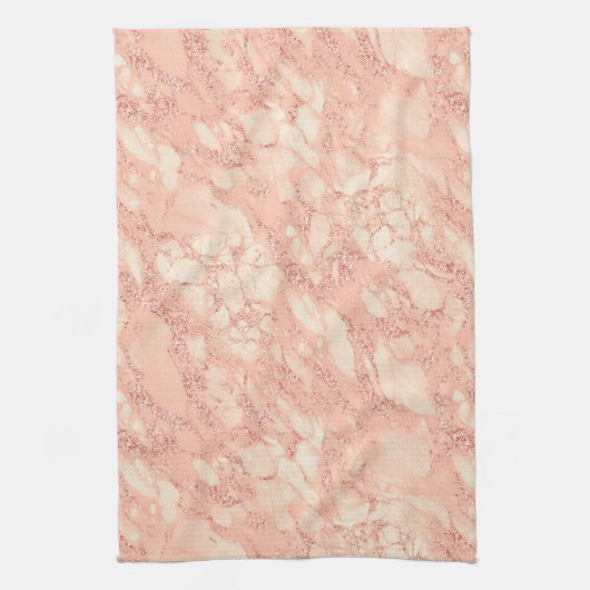 Rose Gold-Marmor-Glitzer 3 Geschirrtuch (Vertikal)