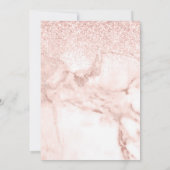 Rose Gold Marmor Glitzer Elegante Hochzeit Einladung (Rückseite)