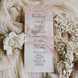 Rose Gold Marmor Glitzer Elegantes Hochzeitsprogra