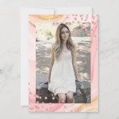 Rose Gold Marmor Glitzer Foto ÜBERRASCHUNG Süß 16 Einladung (Rückseite)