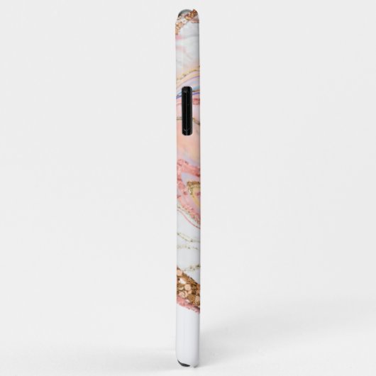 Rose Gold-Marmor-Glitzer Monogramm Case-Mate iPhone Hülle (Hinten/Rechts)