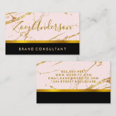 Rose-Gold-Marmor | Goldschneide Visitenkarte (Vorne/Hinten)