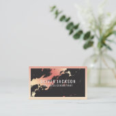 Rose-Gold-Marmor | Grenze Visitenkarte (Stehend Vorderseite)