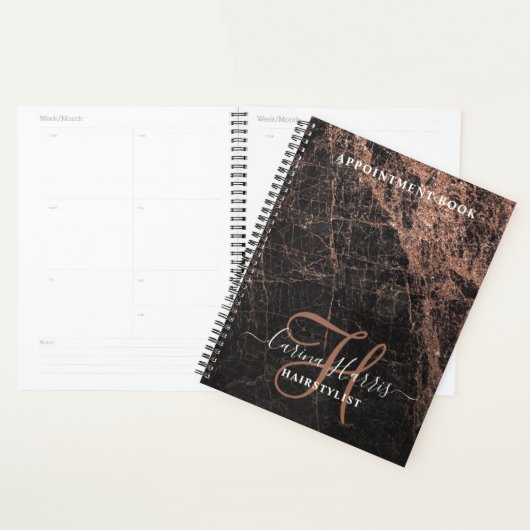 Rose Gold Marmor Haarstylist Terminkalender Planer (Anzeige)